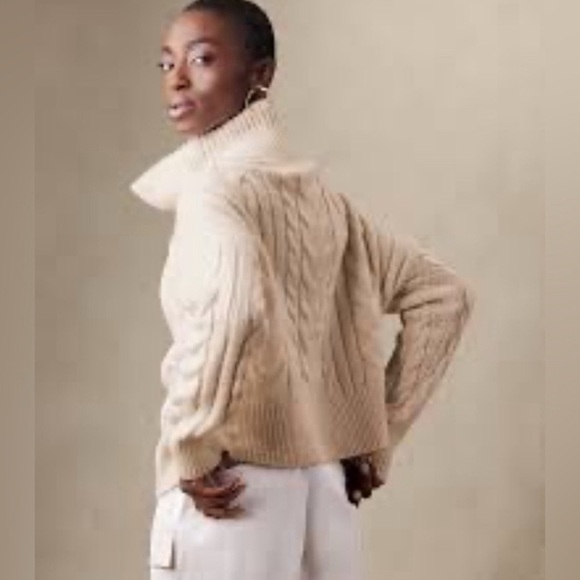 NWT Banana Republic Cavo Half Zip Wool Sweater - Picture 9 of 9